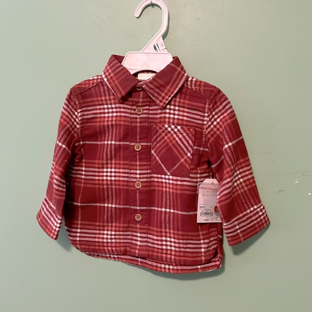 NWT red plaid shirt 3m